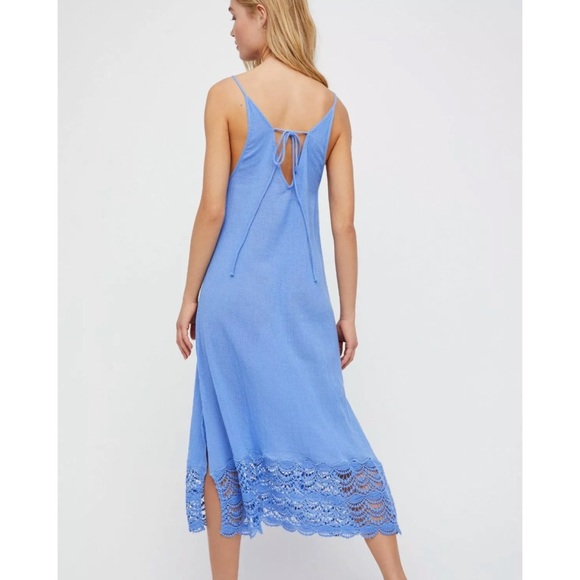 Free People Dresses & Skirts - NWT FREE PEOPLE Sky Blue Abbie Crochet Slip Dress